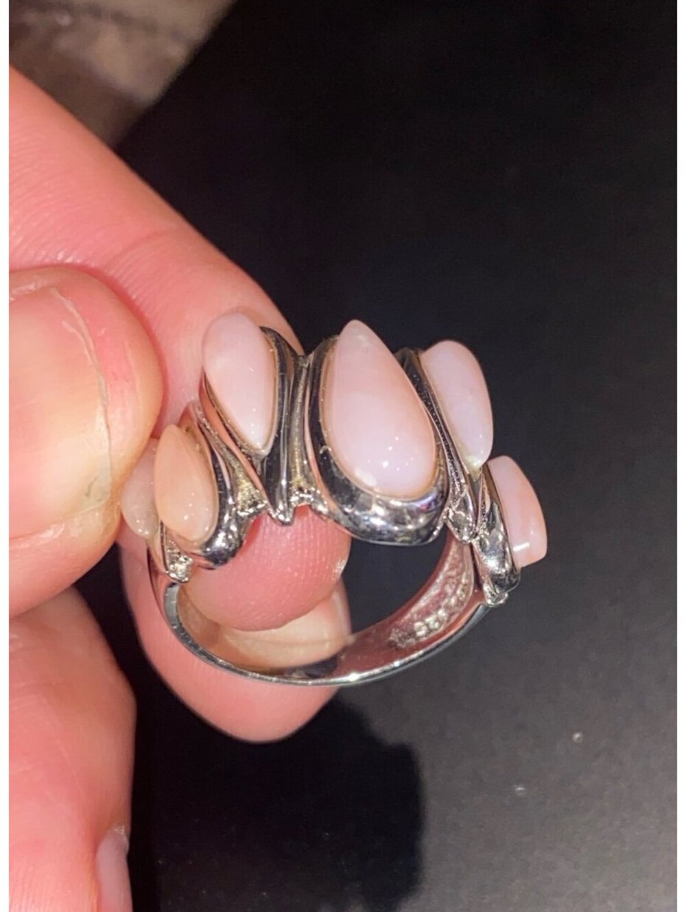 Sterling Silver Pink Conch Ring